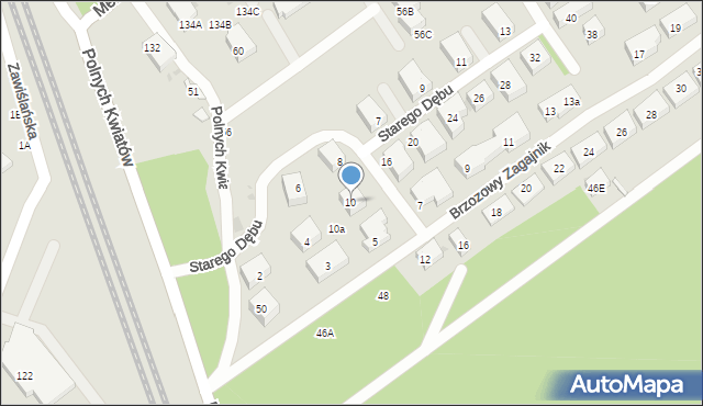 Warszawa, Starego Dębu, 10, mapa Warszawy