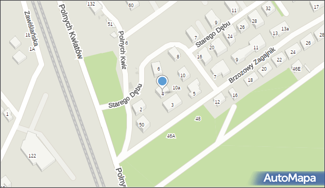 Warszawa, Starego Dębu, 4, mapa Warszawy
