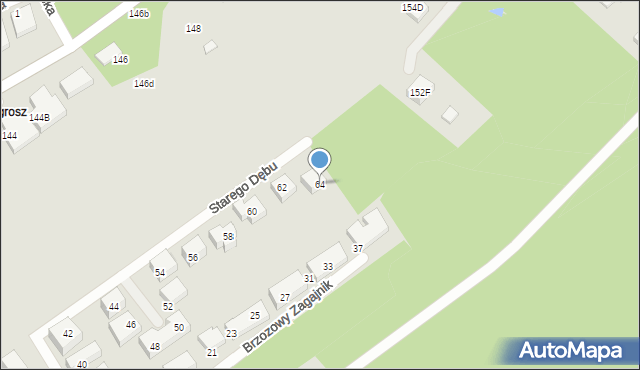 Warszawa, Starego Dębu, 64, mapa Warszawy