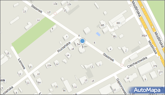 Warszawa, Stasinek, 5, mapa Warszawy