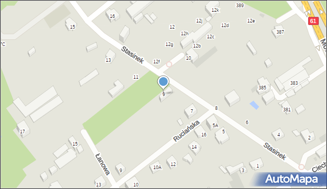 Warszawa, Stasinek, 9, mapa Warszawy