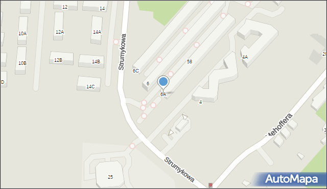 Warszawa, Strumykowa, 6A, mapa Warszawy