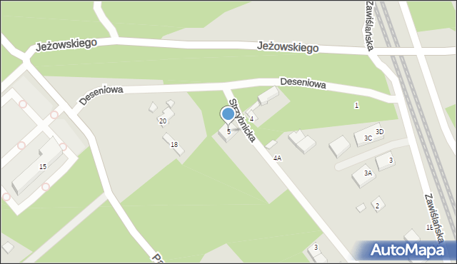 Warszawa, Strzybnicka, 5, mapa Warszawy