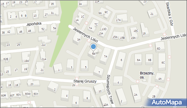 Warszawa, Starej Gruszy, 5A, mapa Warszawy