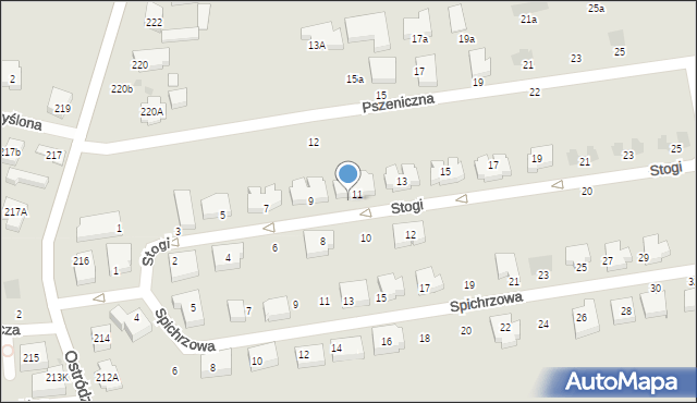 Warszawa, Stogi, 11a, mapa Warszawy