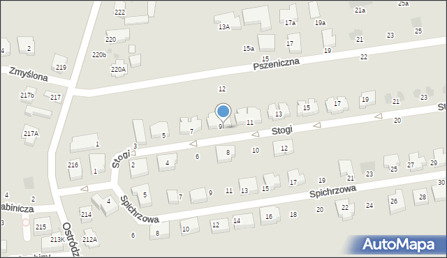 Warszawa, Stogi, 9a, mapa Warszawy