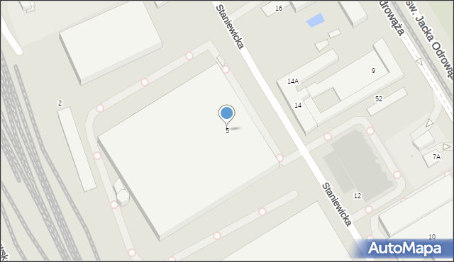 Warszawa, Staniewicka, 5, mapa Warszawy