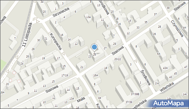 Warszawa, Stalowa, 25, mapa Warszawy