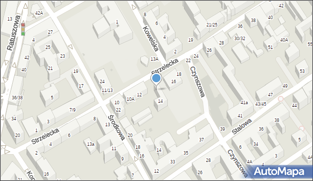 Warszawa, Strzelecka, 14a, mapa Warszawy