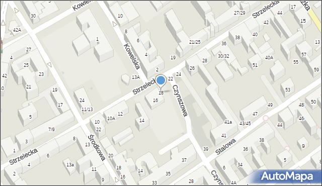 Warszawa, Strzelecka, 18, mapa Warszawy