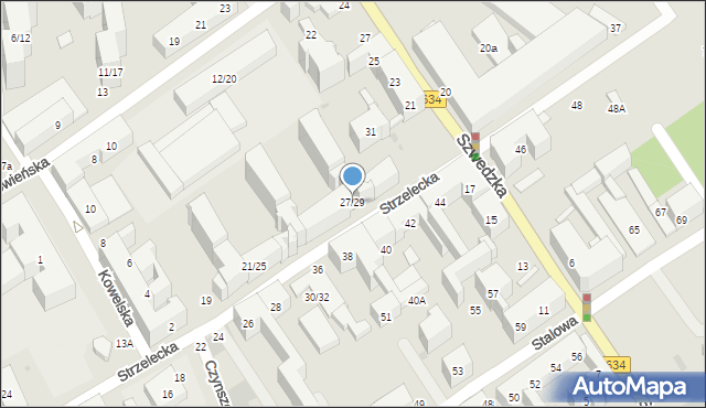 Warszawa, Strzelecka, 27/29, mapa Warszawy