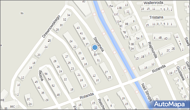 Warszawa, Sternhela Henryka, 33, mapa Warszawy