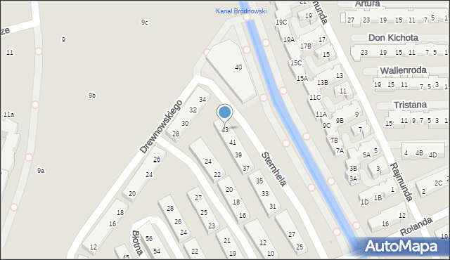 Warszawa, Sternhela Henryka, 43, mapa Warszawy