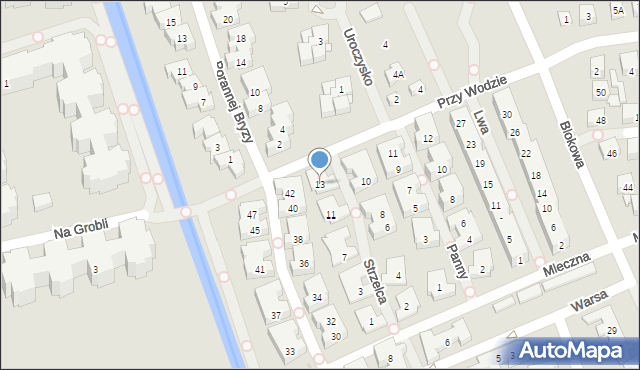 Warszawa, Strzelca, 13, mapa Warszawy