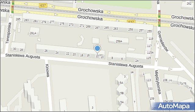 Warszawa, Stanisława Augusta, 12, mapa Warszawy