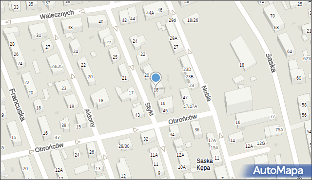 Warszawa, Styki Jana, 18, mapa Warszawy