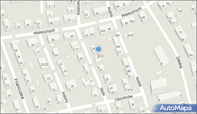 Warszawa, Styki Jana, 22, mapa Warszawy