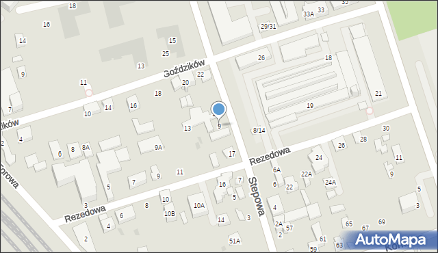 Warszawa, Stepowa, 9, mapa Warszawy