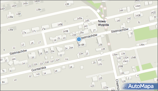 Warszawa, Stelmachów, 26, mapa Warszawy