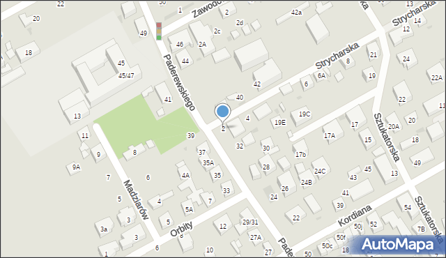 Warszawa, Strycharska, 2, mapa Warszawy