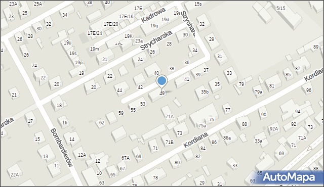 Warszawa, Strycharska, 49, mapa Warszawy