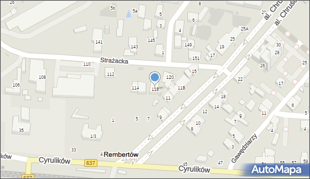 Warszawa, Strażacka, 118, mapa Warszawy