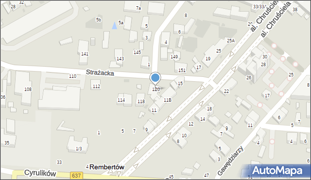 Warszawa, Strażacka, 120, mapa Warszawy