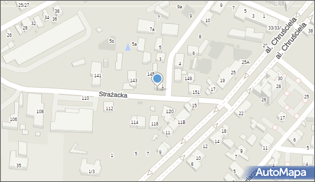 Warszawa, Strażacka, 147, mapa Warszawy