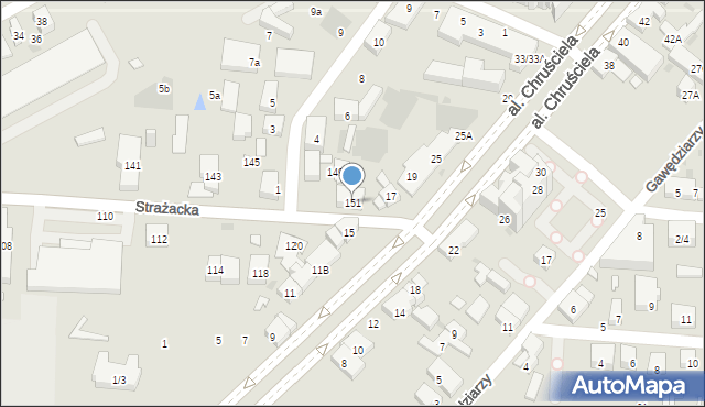 Warszawa, Strażacka, 151, mapa Warszawy