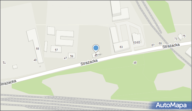 Warszawa, Strażacka, 45, mapa Warszawy