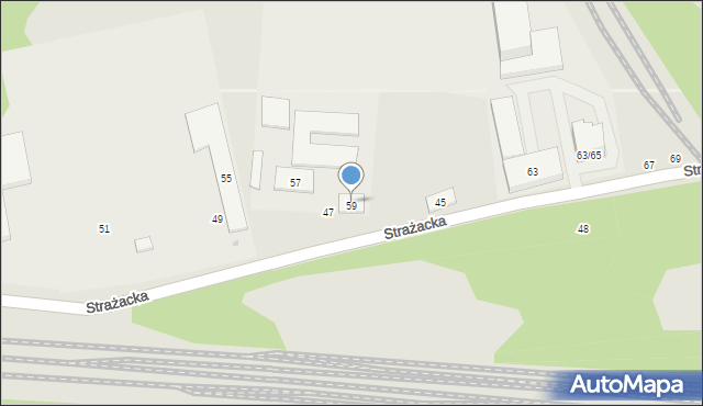 Warszawa, Strażacka, 57/59, mapa Warszawy
