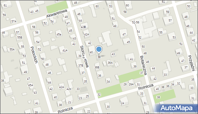 Warszawa, Storczykowa, 38, mapa Warszawy