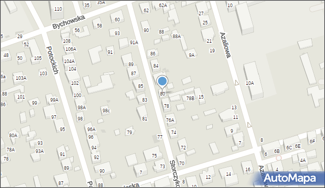 Warszawa, Storczykowa, 80, mapa Warszawy