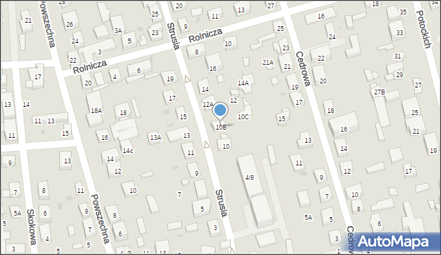 Warszawa, Strusia Józefa, 10B, mapa Warszawy