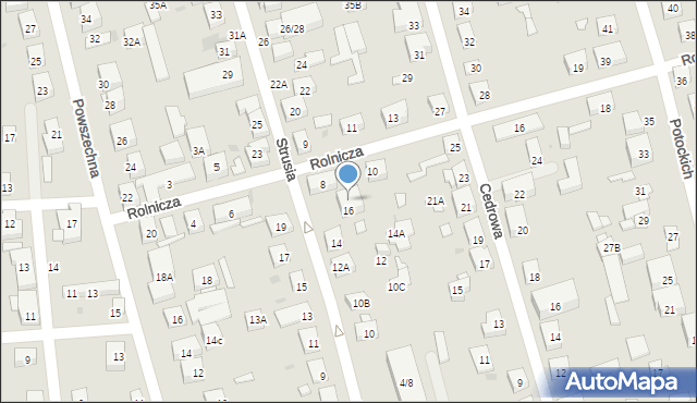 Warszawa, Strusia Józefa, 16A, mapa Warszawy