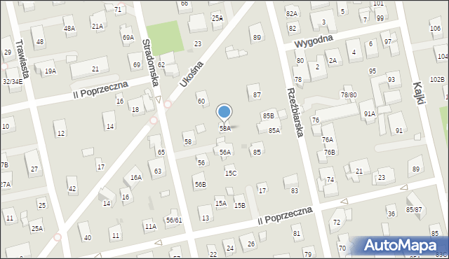 Warszawa, Stradomska, 58A, mapa Warszawy