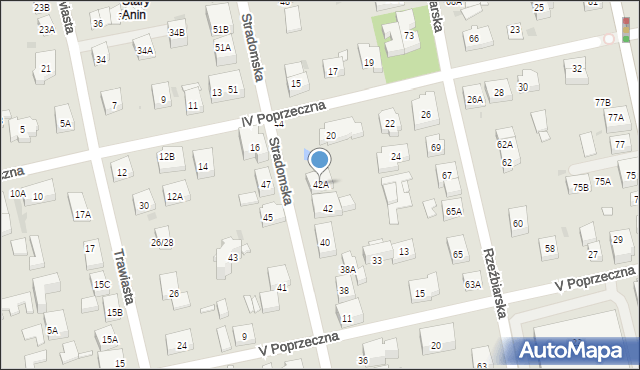 Warszawa, Stradomska, 42A, mapa Warszawy