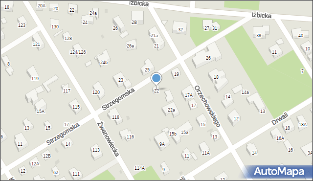 Warszawa, Strzegomska, 22, mapa Warszawy