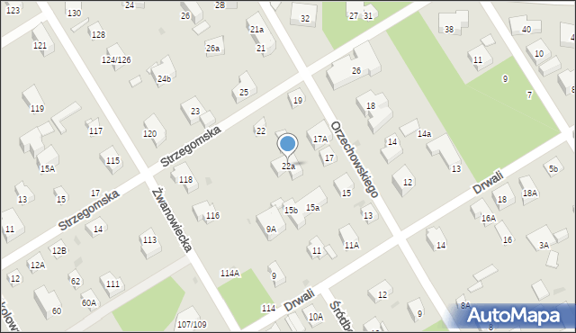 Warszawa, Strzegomska, 22a, mapa Warszawy