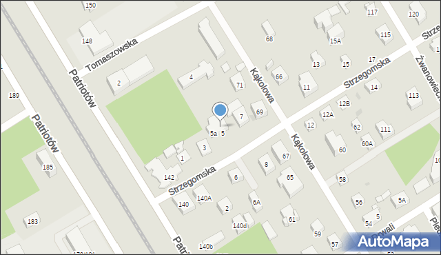 Warszawa, Strzegomska, 5b, mapa Warszawy