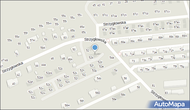 Warszawa, Strzygłowska, 52c, mapa Warszawy
