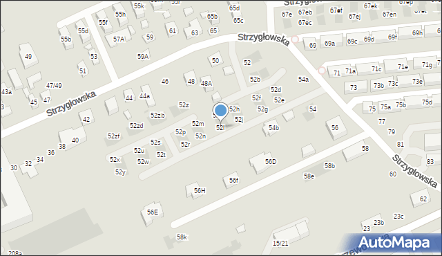Warszawa, Strzygłowska, 52l, mapa Warszawy