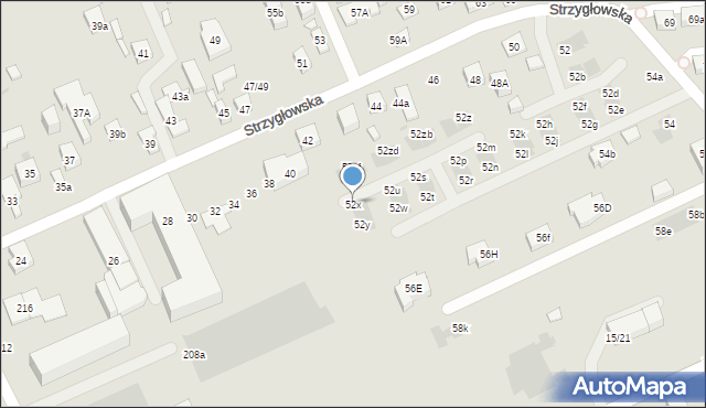 Warszawa, Strzygłowska, 52x, mapa Warszawy