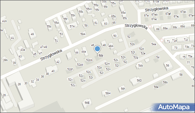Warszawa, Strzygłowska, 52za, mapa Warszawy