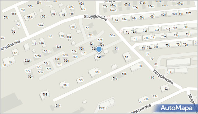 Warszawa, Strzygłowska, 54b, mapa Warszawy