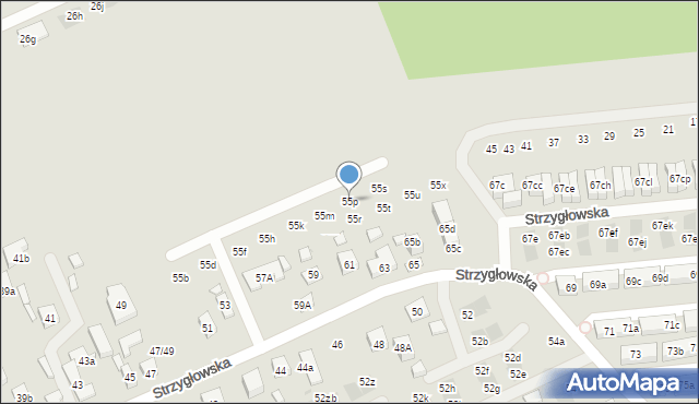 Warszawa, Strzygłowska, 55p, mapa Warszawy
