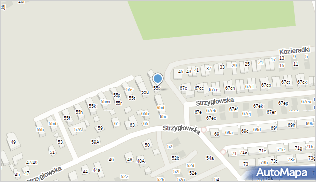 Warszawa, Strzygłowska, 55y, mapa Warszawy