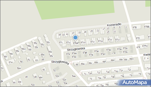 Warszawa, Strzygłowska, 67ce, mapa Warszawy