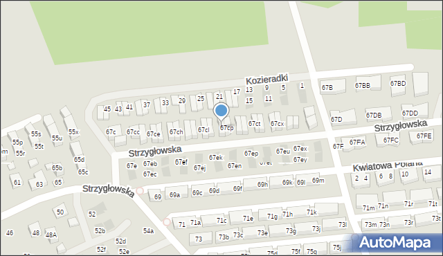 Warszawa, Strzygłowska, 67cn, mapa Warszawy