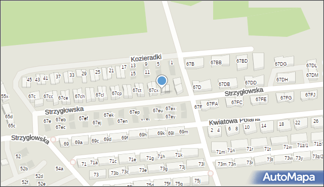Warszawa, Strzygłowska, 67cy, mapa Warszawy
